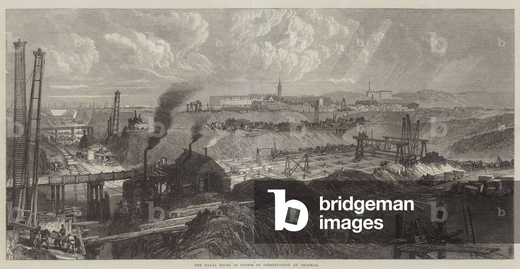 The Naval Docks in Course of Construction at Chatham (engraving)