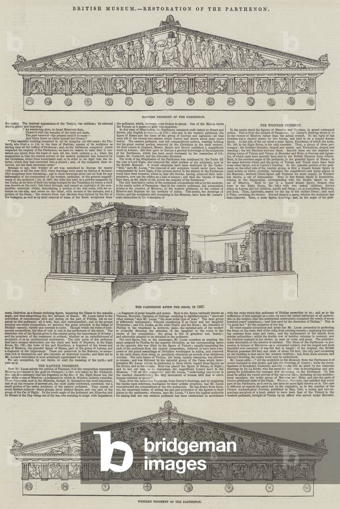 British Museum, Restoration of the Parthenon (engraving)
