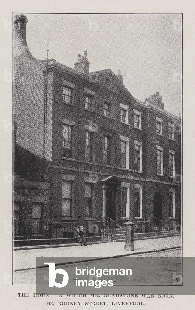 The House in which Mr Gladstone was born, 62, Rodney Street, Liverpool (engraving)