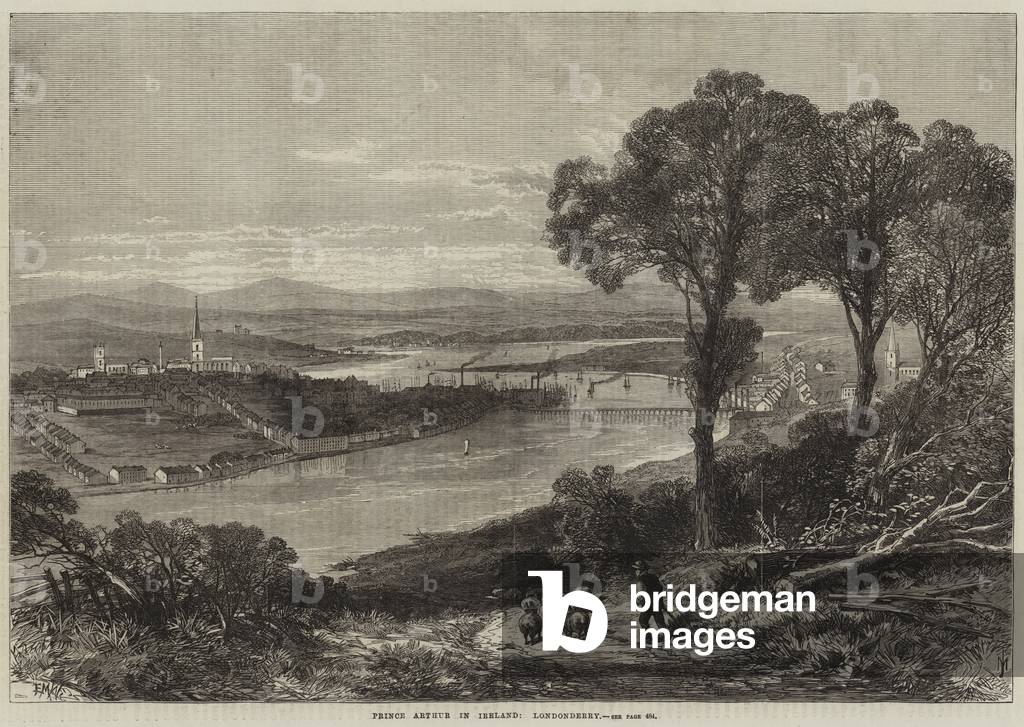 Prince Arthur in Ireland, Londonderry (engraving)