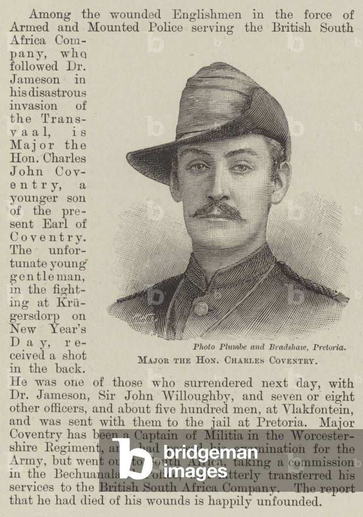 Major the Honourable Charles Coventry (engraving)