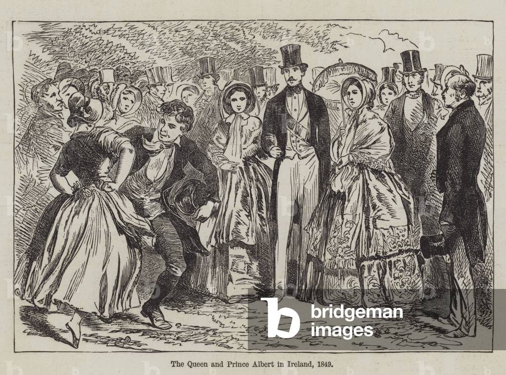 The Queen and Prince Albert in Ireland, 1849 (engraving)