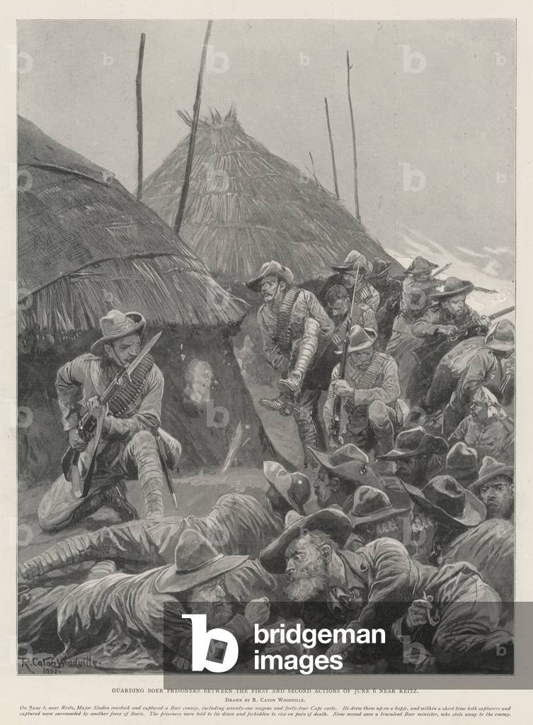 Guarding Boer Prisoners between the First and Second Actions of 6 June near Reitz (litho)