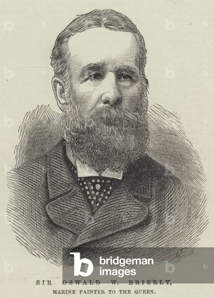 Sir Oswald W Brierly, Marine Painter to the Queen (engraving)