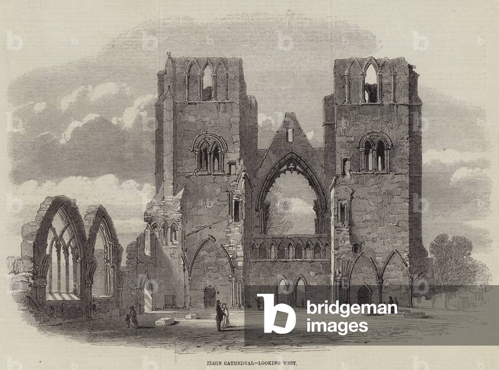 Elgin Cathedral, looking West (engraving)