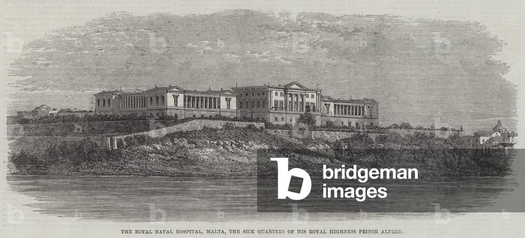 The Royal Naval Hospital, Malta, the Sick Quarters of His Royal Highness Prince Alfred (engraving)