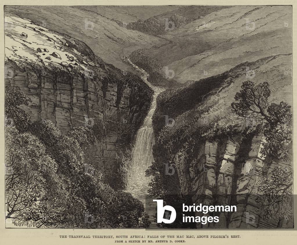 The Transvaal Territory, South Africa, Falls of the Mac Mac, above Pilgrim's Rest (engraving)