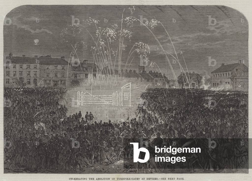 Celebrating the Abolition of Turnpike-Gates at Devizes (engraving)