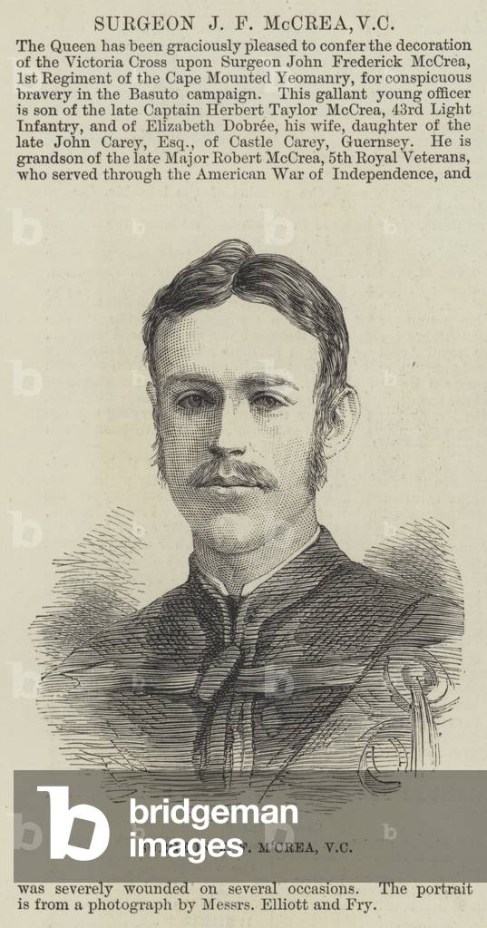 Surgeon J F McCrea, VC (engraving)