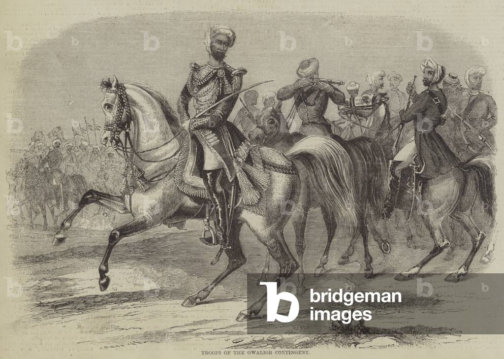 Troops of the Gwalior Contingent (engraving)