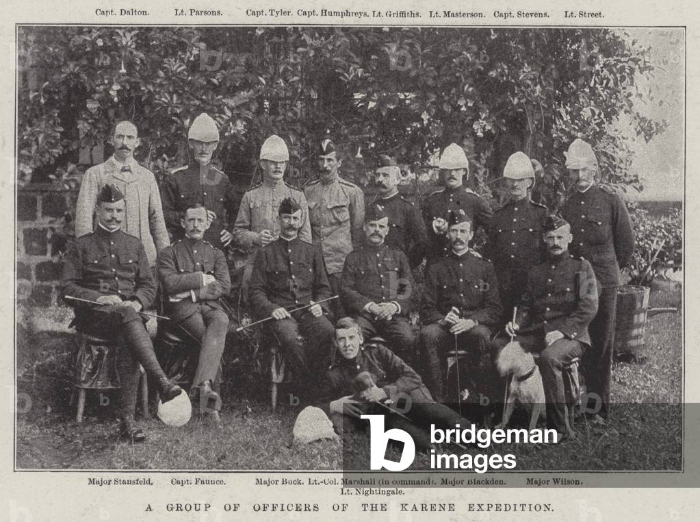 A Group of Officers of the Karene Expedition (b/w photo)