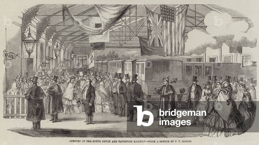 Opening of the South Devon and Tavistock Railway (engraving)