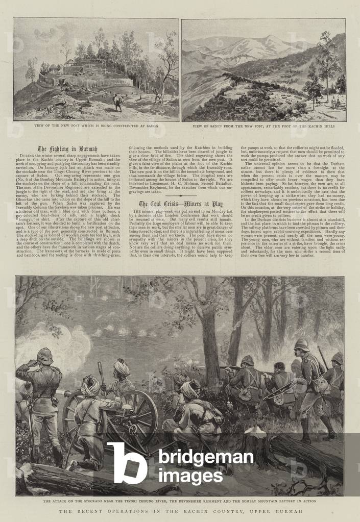 The Recent Operations in the Kachin Country, Upper Burmah (engraving)