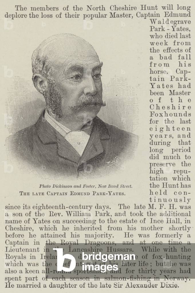 The late Captain Edmund Park-Yates (engraving)