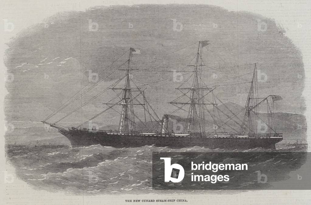 The New Cunard Steam-Ship China (engraving)
