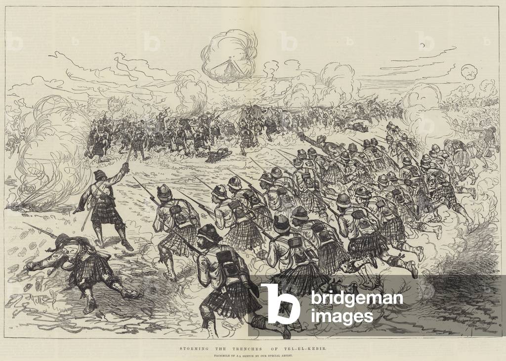 Storming the Trenches of Tel-el-Kebir (engraving)