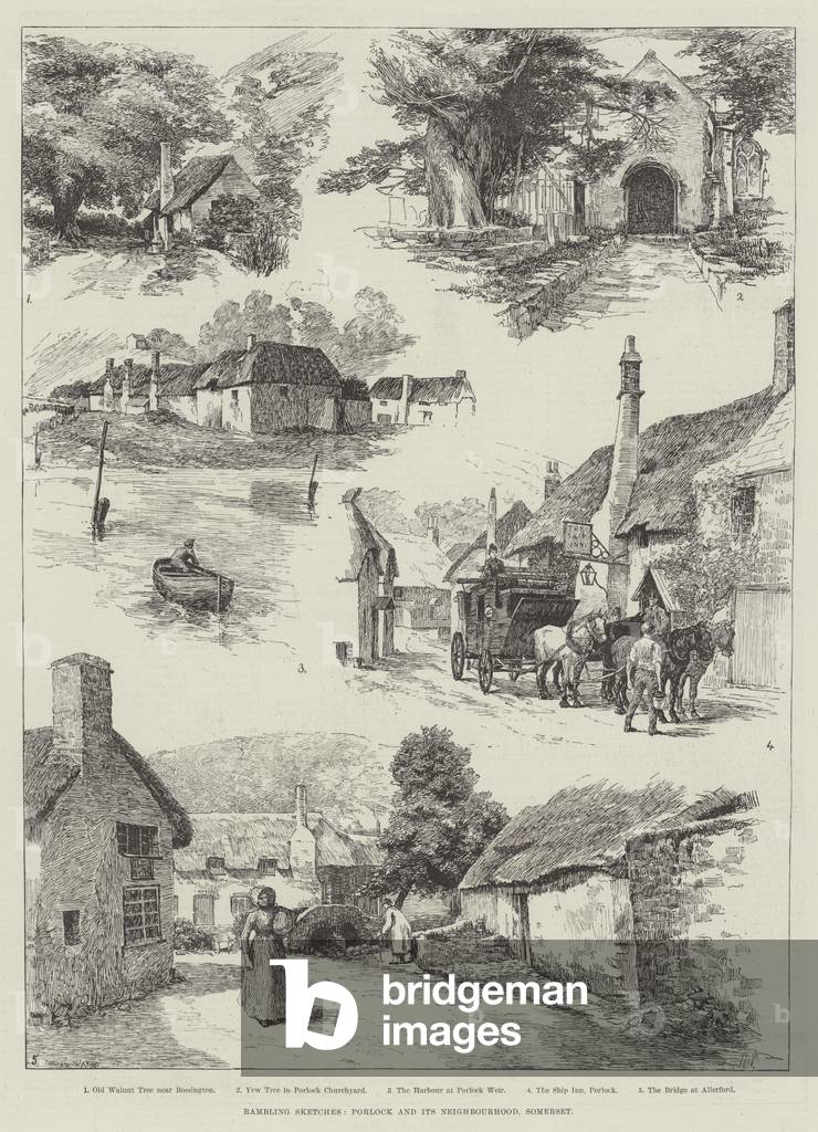 Rambling Sketches, Porlock and its Neighbourhood, Somerset (engraving)