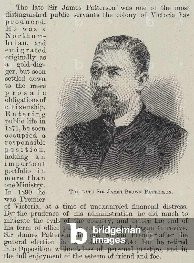 The Late Sir James Brown Patterson (engraving)