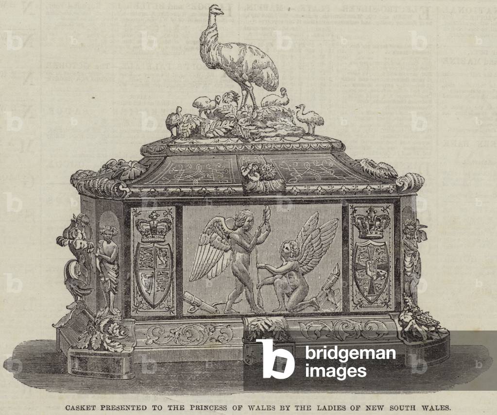 Casket presented to the Princess of Wales by the Ladies of New South Wales (engraving)