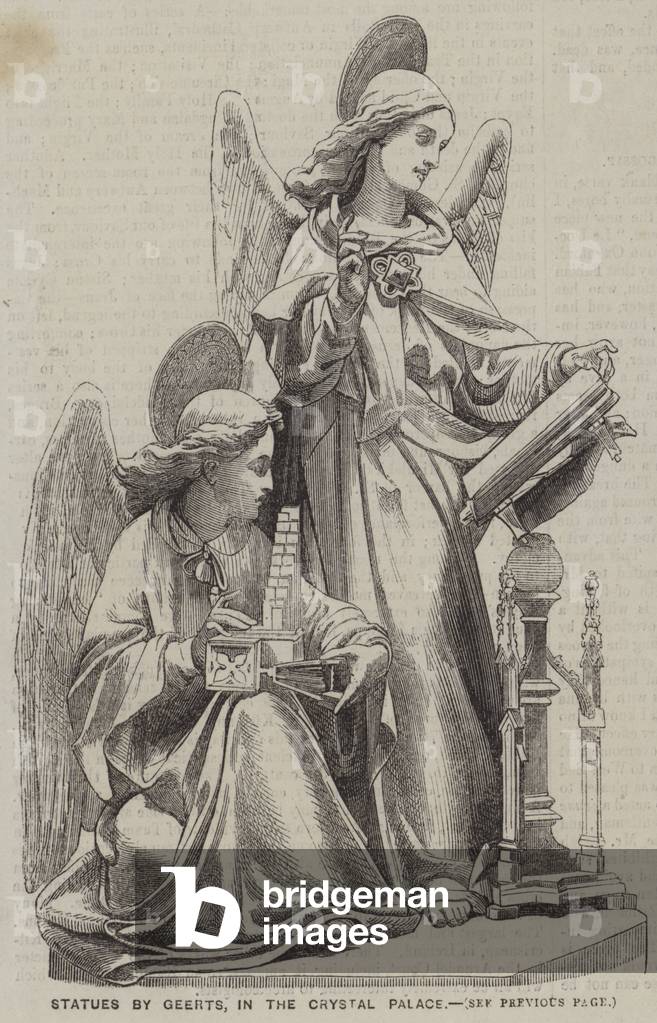 Statues by Geerts, in the Crystal Palace (engraving)