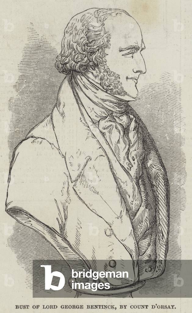 Bust of Lord George Bentinck, by Count d'Orsay (engraving)
