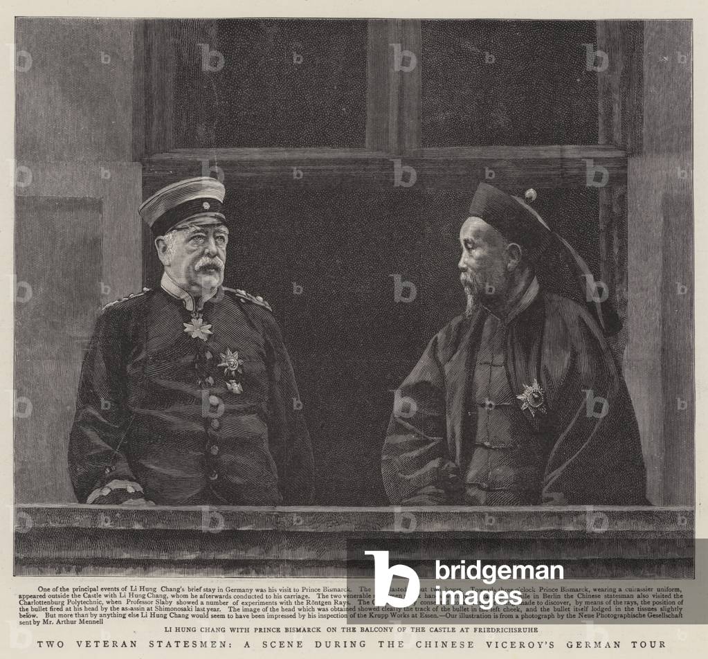 Two Veteran Statesmen, a Scene during the Chinese Viceroy's German Tour (engraving)