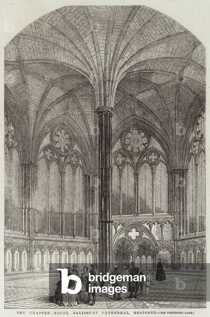 The Chapter-House, Salisbury Cathedral, restored (engraving)