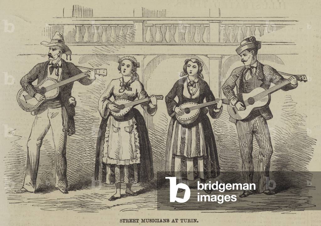 Street Musicians at Turin (engraving)