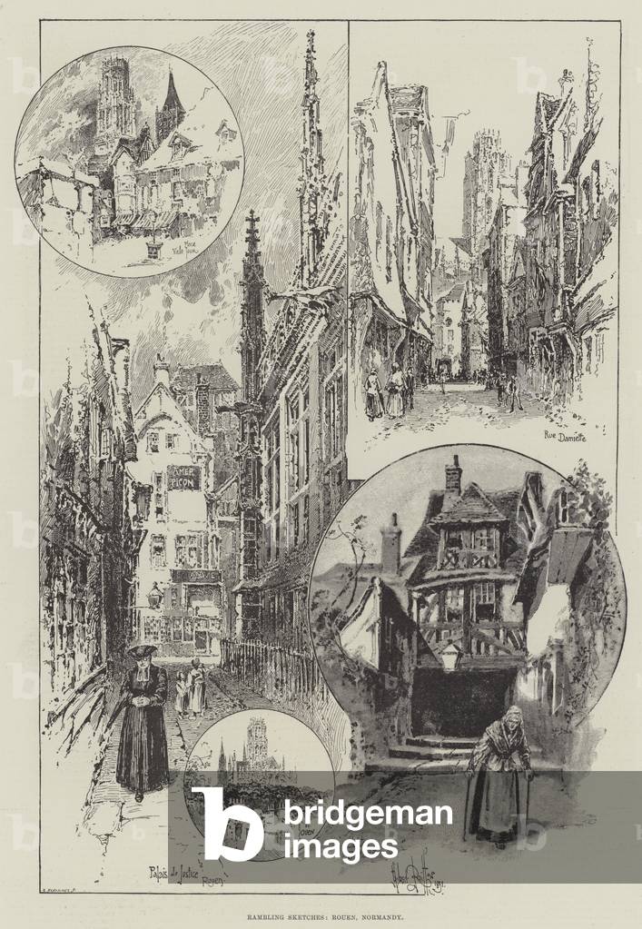 Rambling Sketches, Rouen, Normandy (engraving)