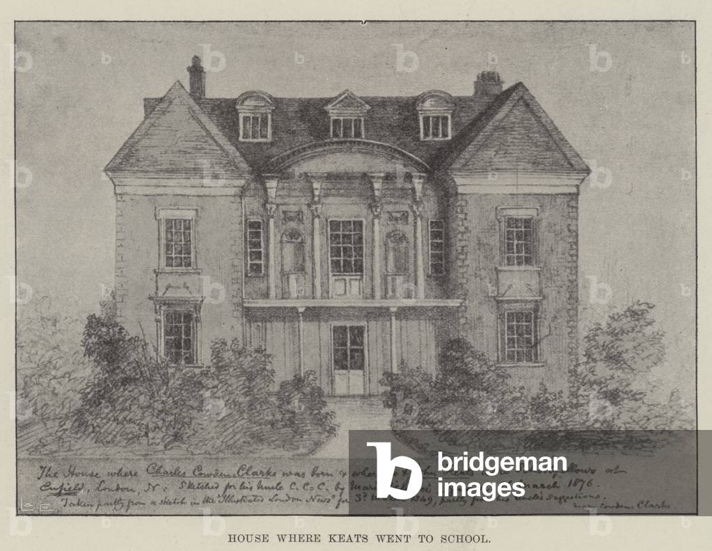 House where Keats went to School (litho)