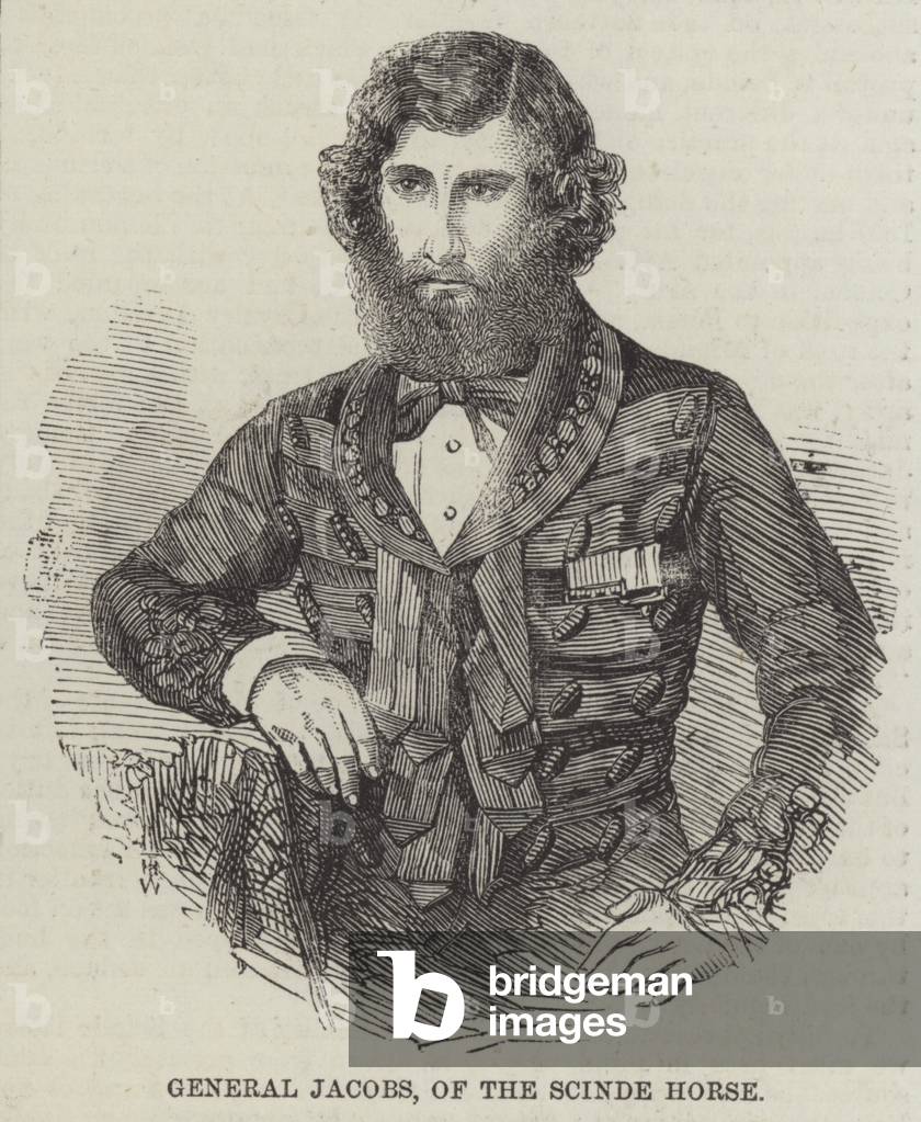 General Jacobs, of the Scinde Horse (engraving)