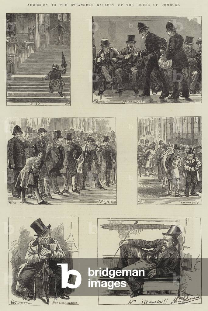 Admission to the Strangers' Gallery of the House of Commons (engraving)