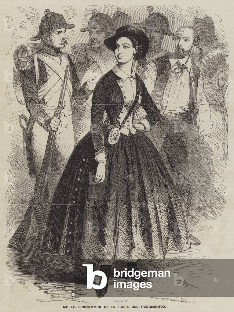 Mademoiselle Piccolomini in La Figlia del Reggimento (engraving)