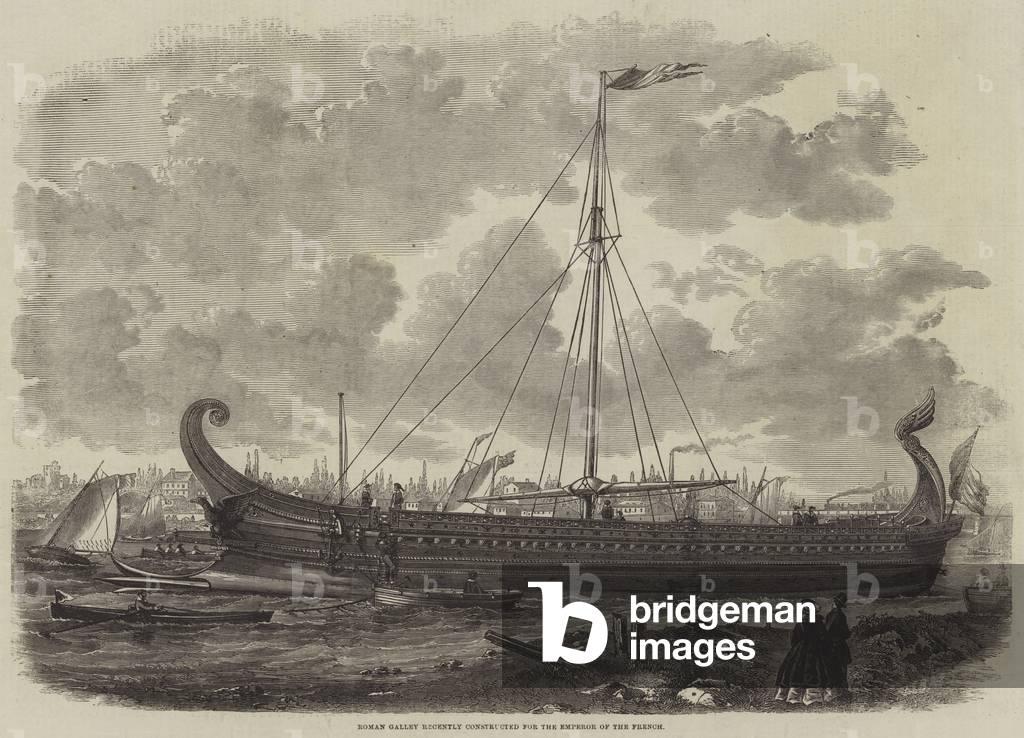 Roman Galley recently constructed for the Emperor of the French (engraving)