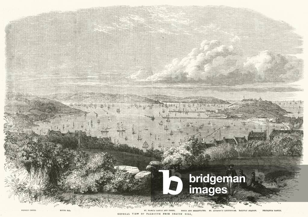 General View of Falmouth from Beacon Hill (engraving)