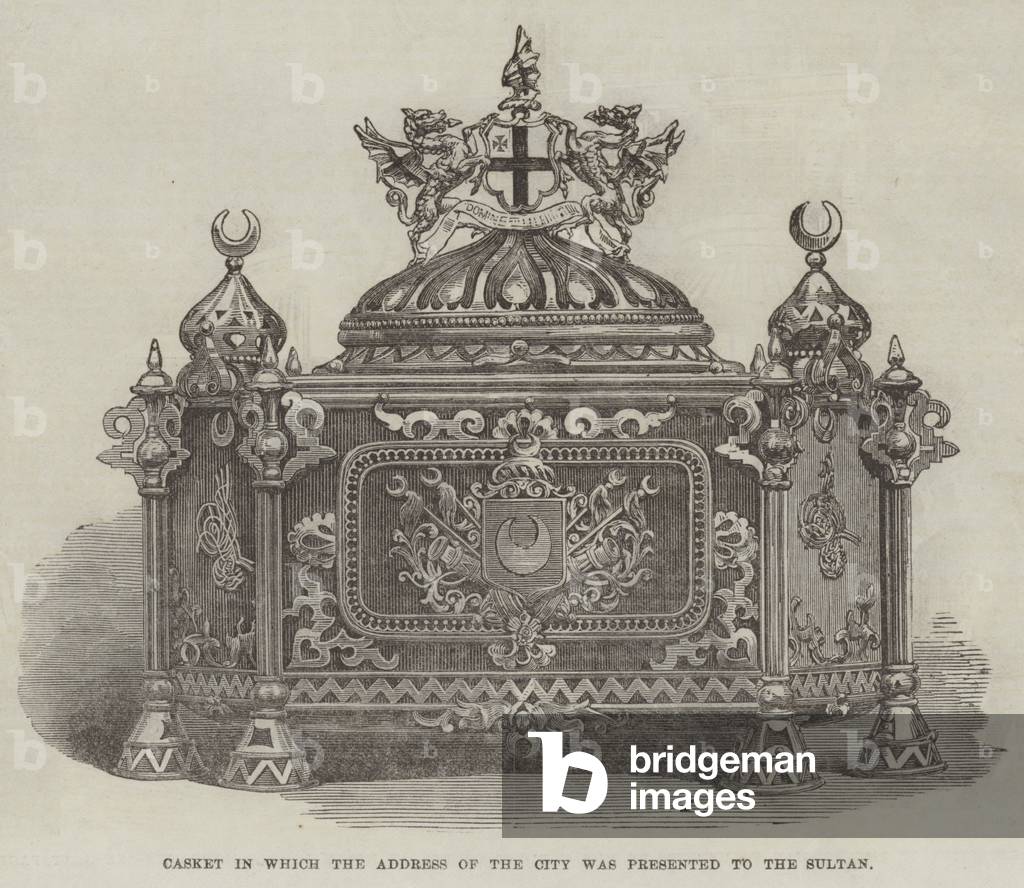 Casket in which the Address of the City was presented to the Sultan (engraving)