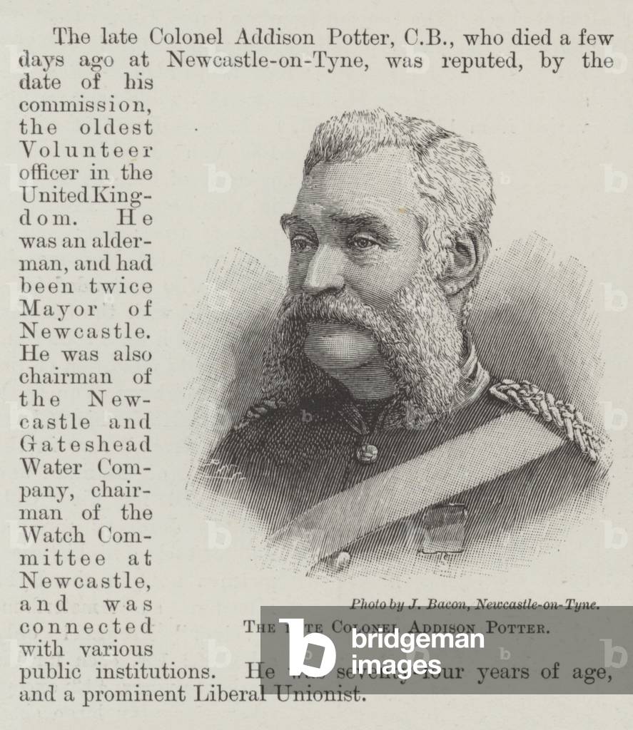 The late Colonel Addison Potter (engraving)