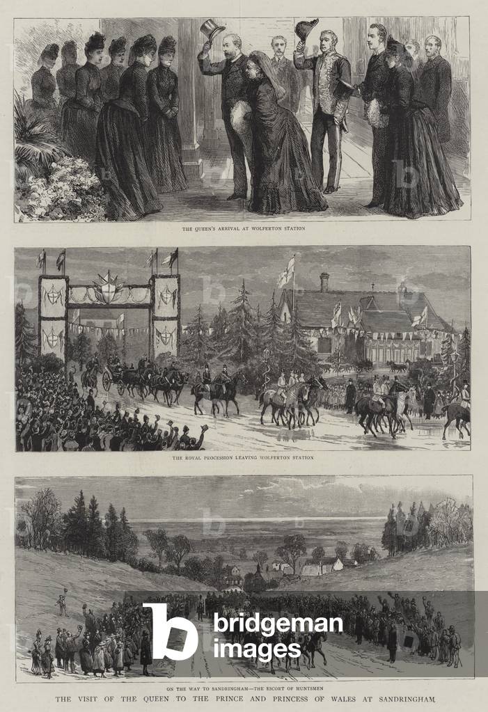 The Visit of the Queen to the Prince and Princess of Wales at Sandringham (engraving)