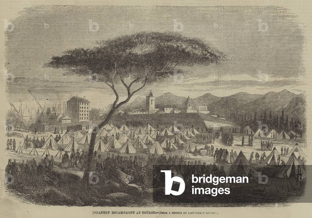 Infantry Encampment at Toulon (engraving)