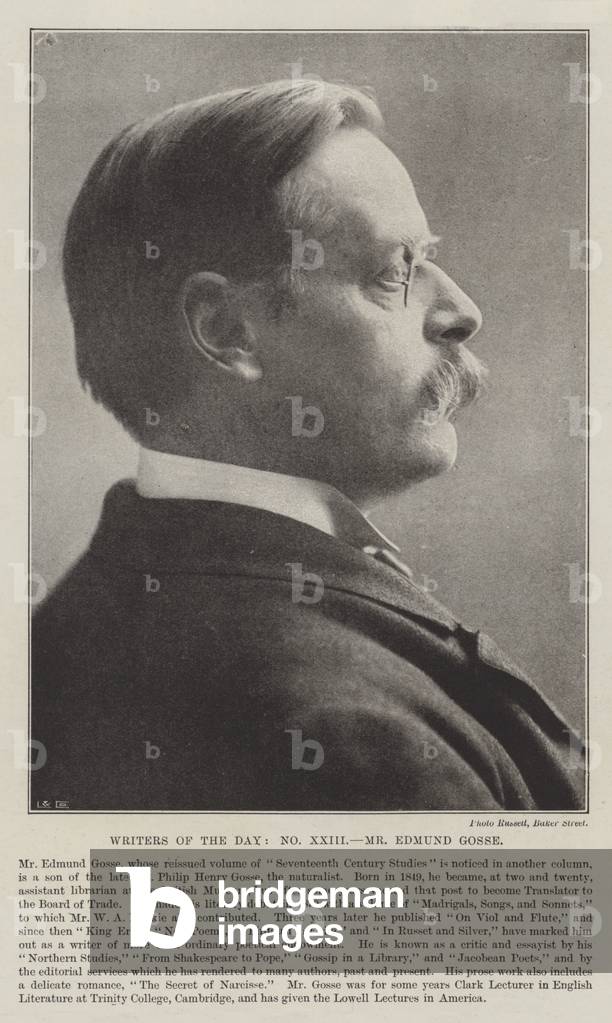 Writers of the Day, Mr Edmund Gosse (b/w photo)