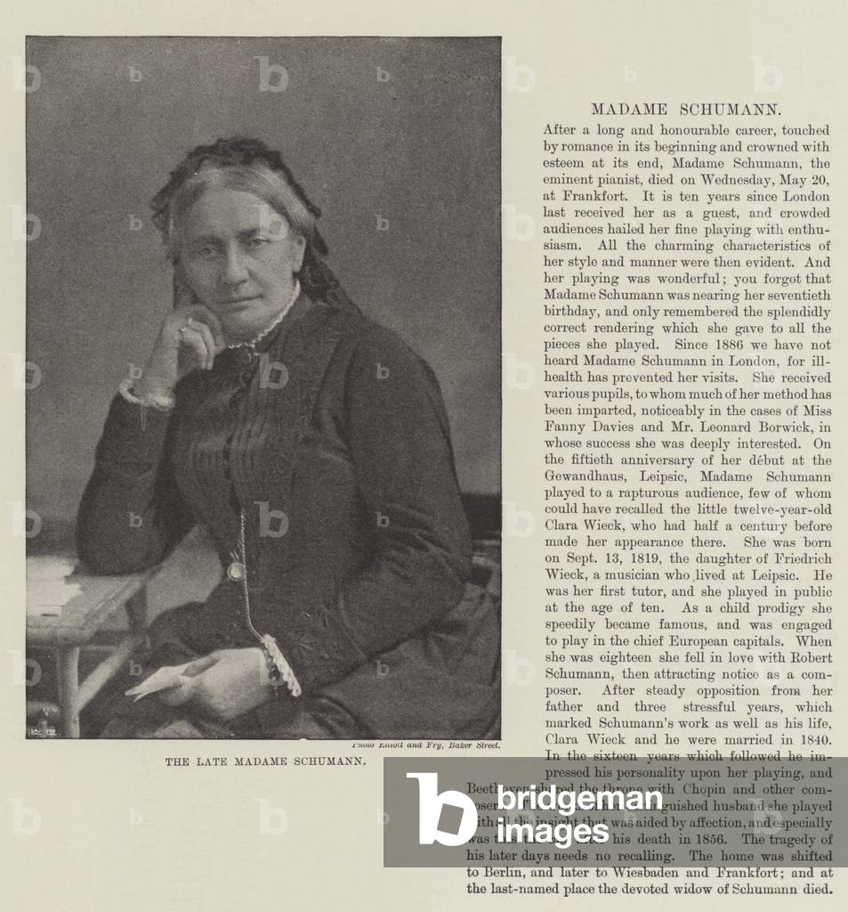 The late Madame Schumann (b/w photo)
