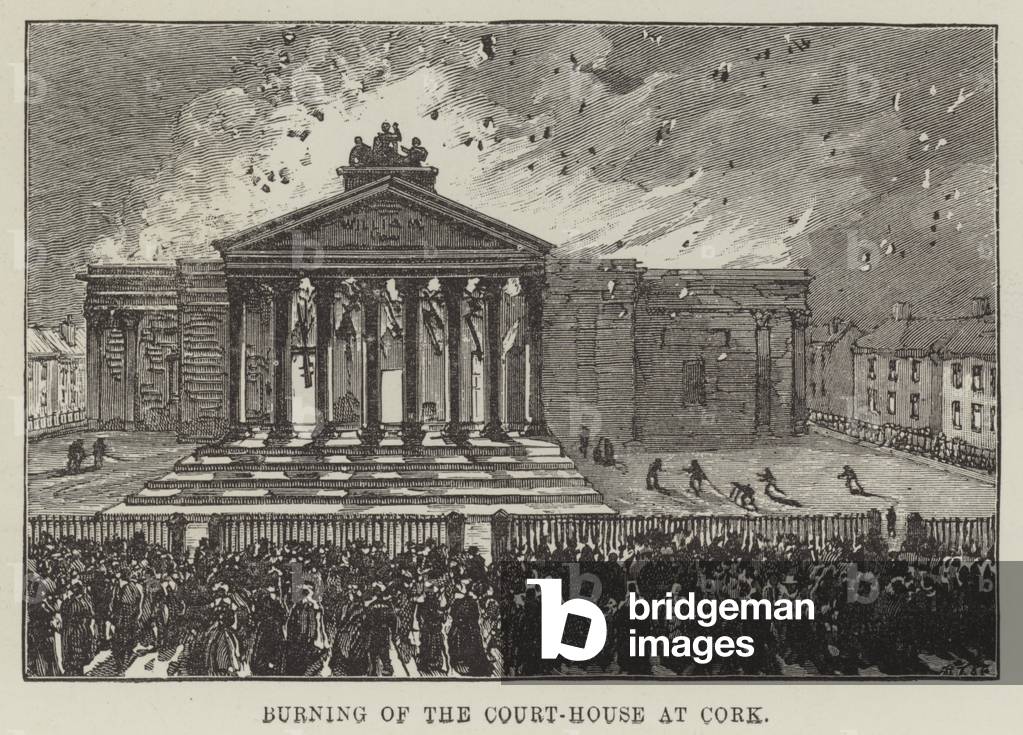 Burning of the Court-House at Cork (engraving)