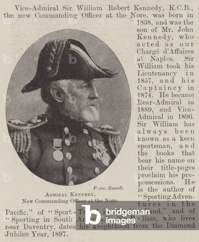 Admiral Kennedy, New Commanding Officer at the Nore (b/w photo)