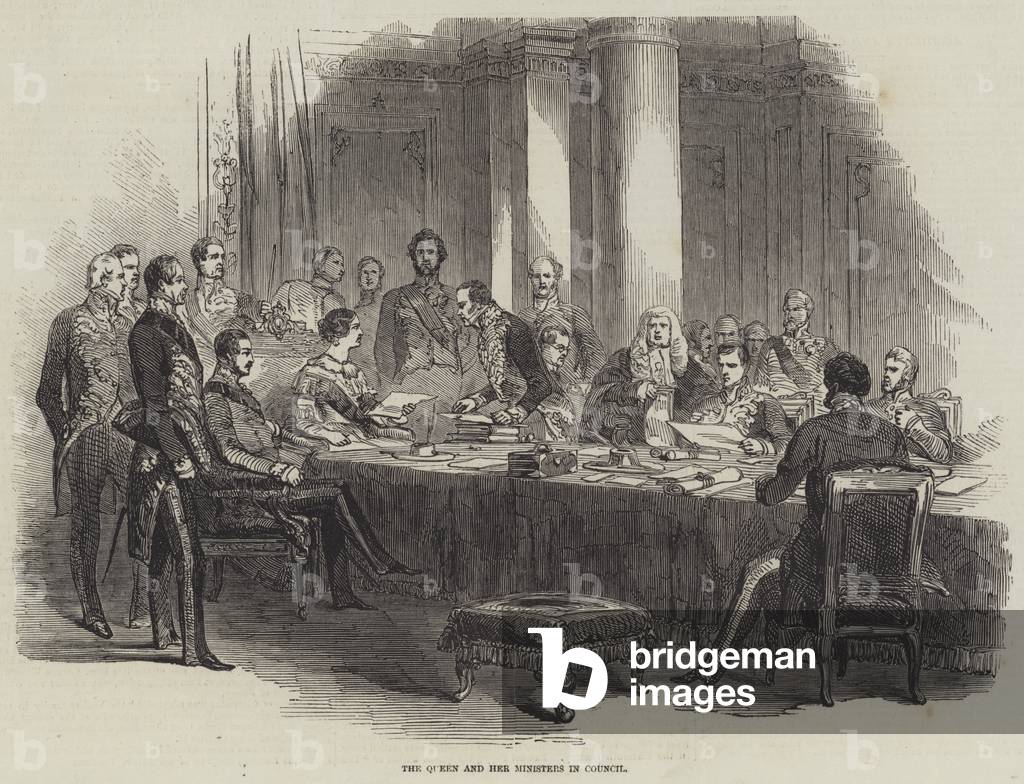 The Queen and her Ministers in Council (engraving)