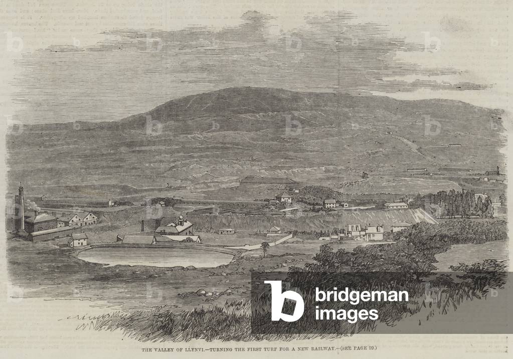 The Valley of Llynvi, Turning the First Turf for a New Railway (engraving)