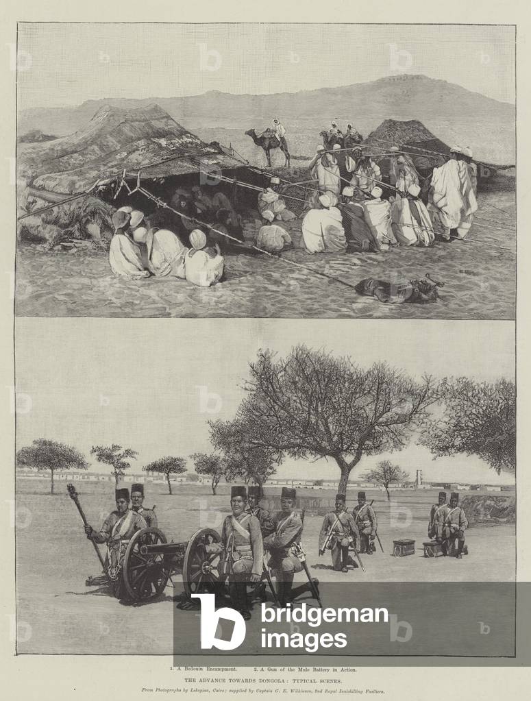 The Advance towards Dongola, Typical Scenes (engraving)