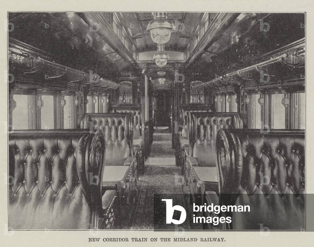 New Corridor Train on the Midland Railway (b/w photo)