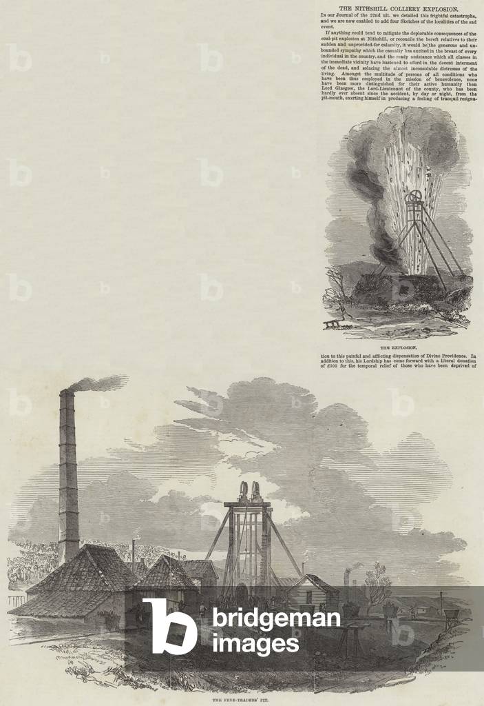 The Nitshill Colliery Explosion (engraving)