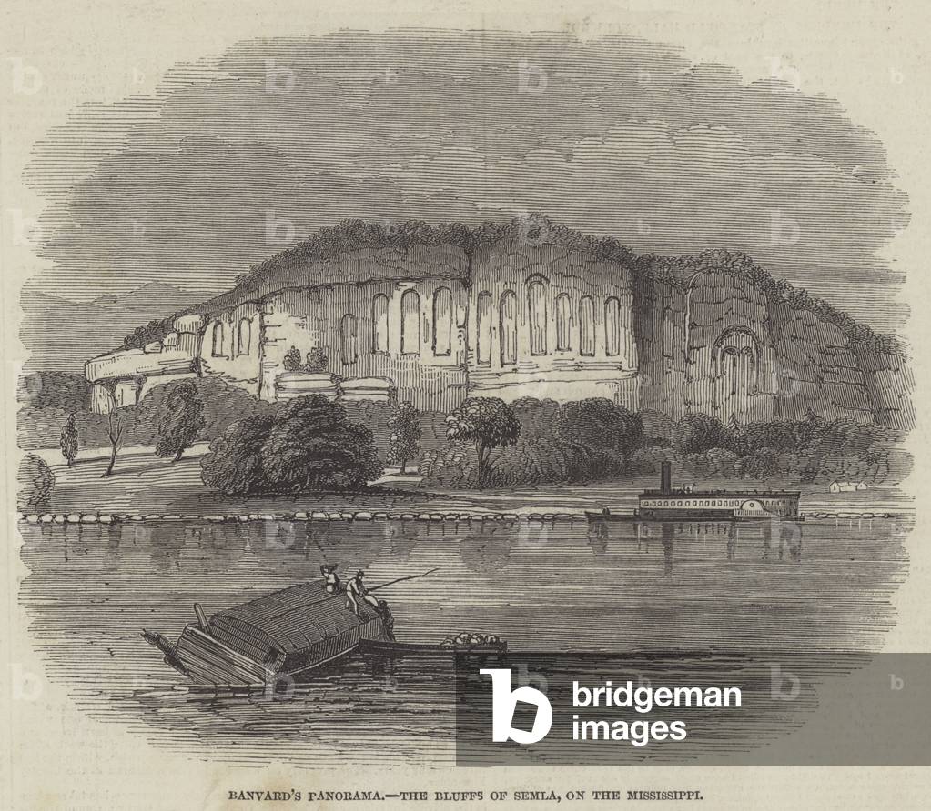 Banvard's Panorama, the Bluffs of Semla, on the Mississippi (engraving)