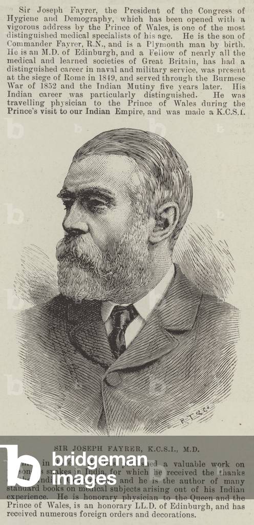 Sir Joseph Fayrer, KCSI, MD (engraving)